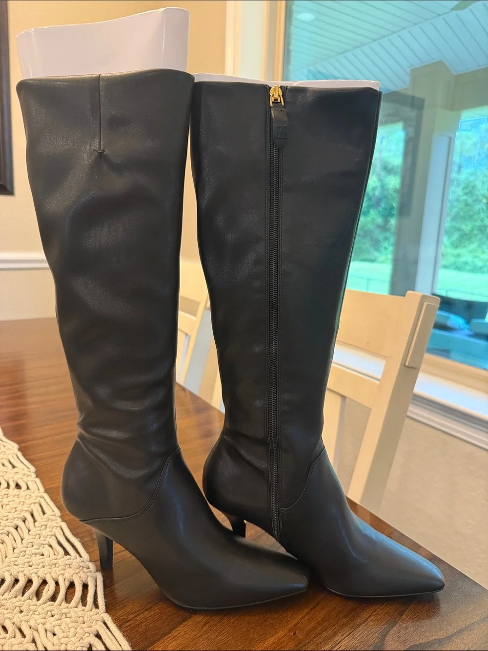Franco Sarto Black Over-the-Knee Pointed-Toe Boots